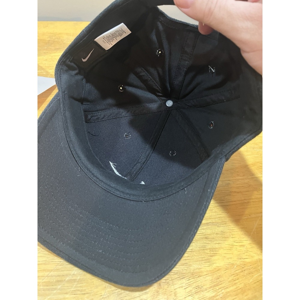 Nike Men's Black Hat Adjustable Cotton Swoosh Logo Ball Cap Vtg NOS - Picture 6 of 8